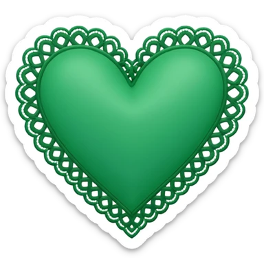 green lace heart sticker