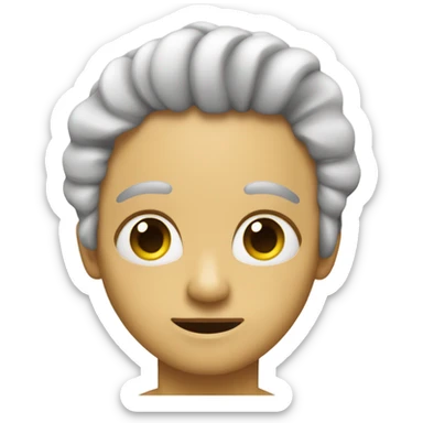 Emoji amarillo con las cejas levantadas en manera coqueta sticker