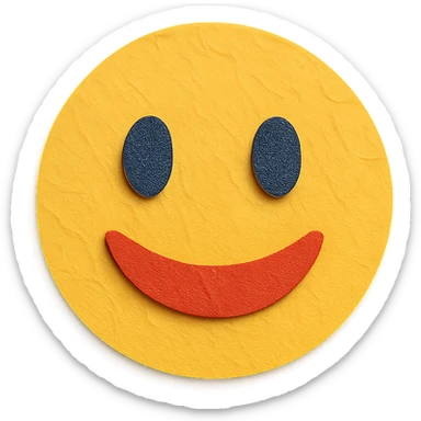 paper craft style smiling emoji sticker