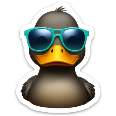 duck with sunglasses  sticker