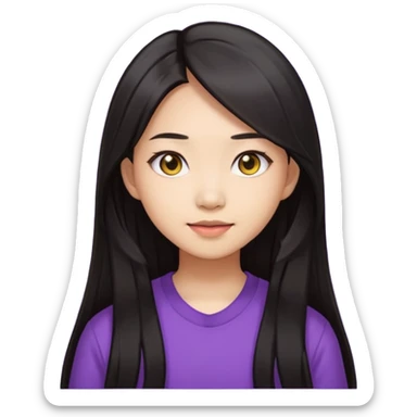long dark hair asian girl emoji pack for twitch sticker