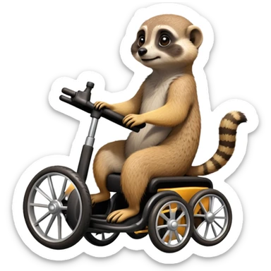 Meerkat in a power wheelchair  sticker