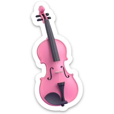 3D gothic violin with pink accents, elegant and dark sticker