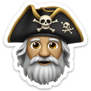 An old pirate with tentacles instead of a beard  sticker