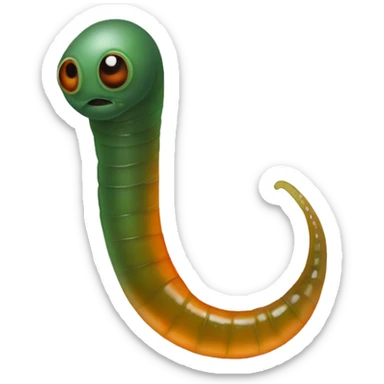 Eight-eyed Dark green and orange medicinal leech with oral suction and caudal suction sticker
