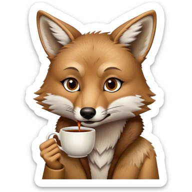 Tea Drinking Coyote sticker
