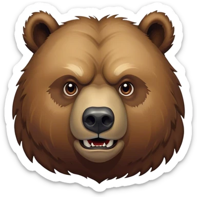 rough grizzly bear with a big nasty scar across his faced sticker