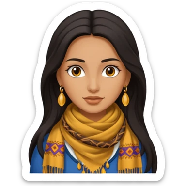 Gypsy female long hair sticker