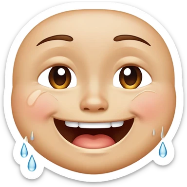 face with tears of joy, happy crying face sticker