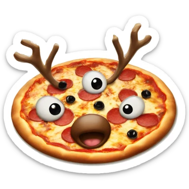 Red Nosed Reindeer pizza sticker