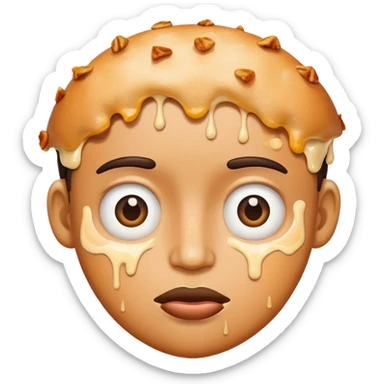 face with food all over it sticker