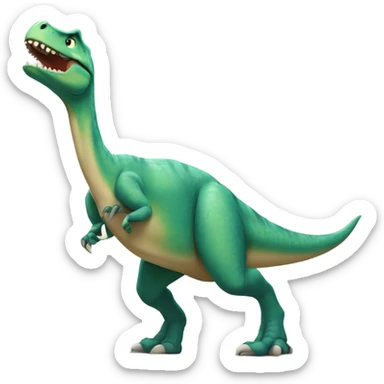 Dinosaurio alzando pesas  sticker