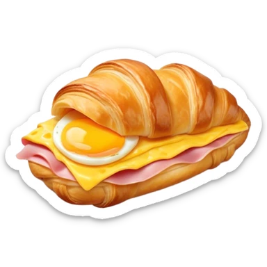 A ham egg and cheese croissant sticker