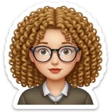 una chica con rizos y  con gafas sticker