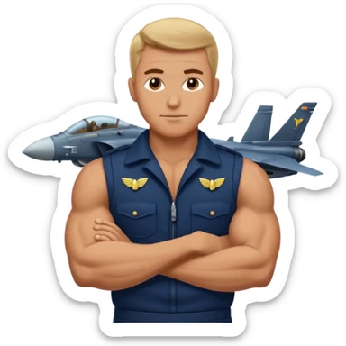 a big powerful fighter of the navy sticker