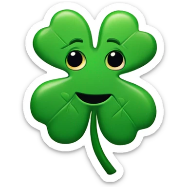 four-leaf clover with a smile sticker