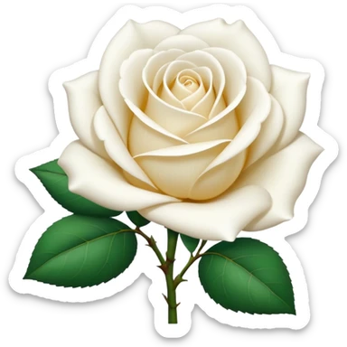 white rose, without green leaves, just flower sticker