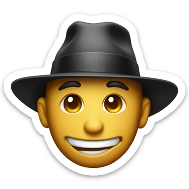 smirking face with fedora  sticker