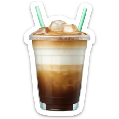 Starbuck ice coffee with ice cubes sticker