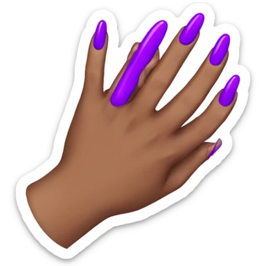 Brown hand with Purple long nails sticker