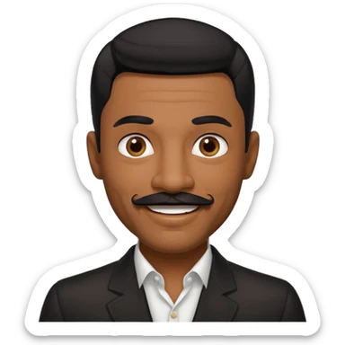 Keith Sweat black hair and mustache sticker