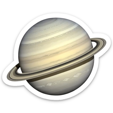 Saturn planet in greyscale colors, grey tones only sticker