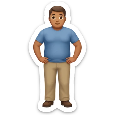 stocky man concentrating full length sticker