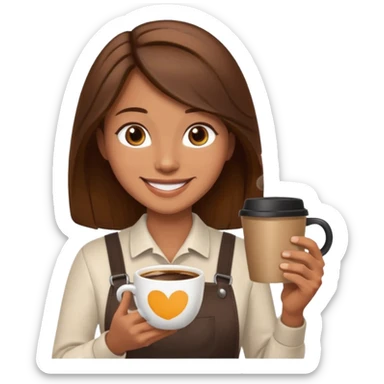 barista with only one big cup of coffee sticker