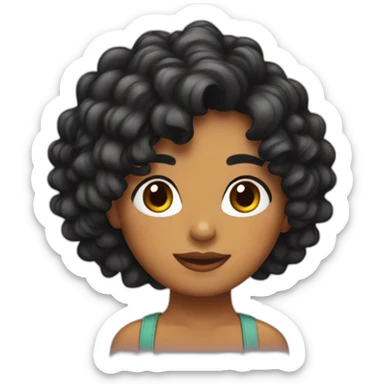 Chica negra pelo corto rizado sticker