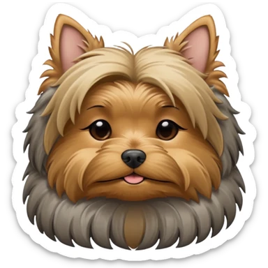 yorkshire dog laying down with closed eyes sticker