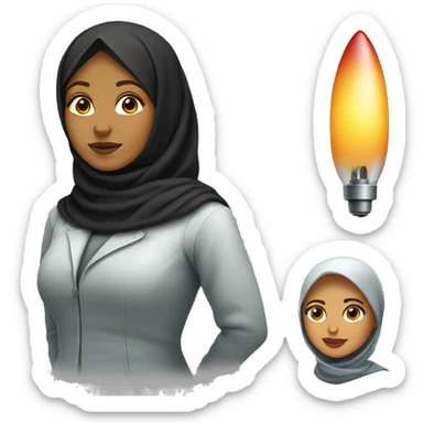 hijabi woman rocket scientist sticker