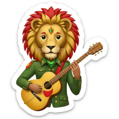 Bob Marley heraldic crest made with ethiopian colors sticker