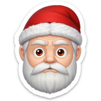 Short bearded dwarf with a grumpy expression, bushy white beard, red pointed hat, frowning with thick eyebrows sticker