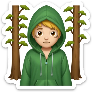forest rogue in oversized hoodie pajamas sleepy face sticker