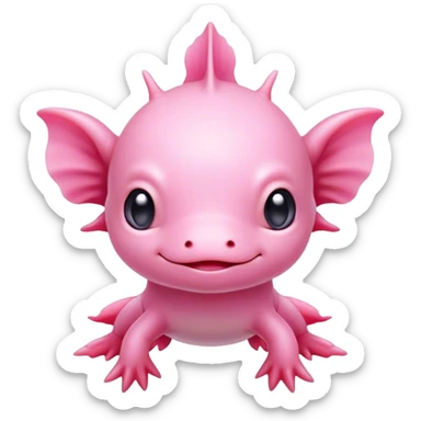 Сute baby axolotl sticker