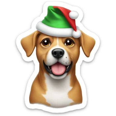 dog with cristmas hat sticker