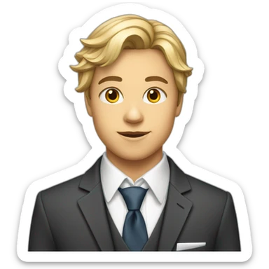 Un adolescent de 17 ans a la peau blanche  en costume cravate sticker