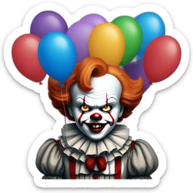 Pennywise with balloons sticker