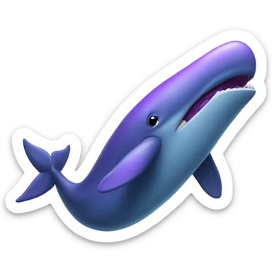 Blue whale purple, open mouth sticker