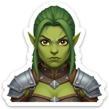 Warcraft female half orc sticker