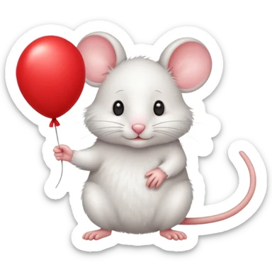 mouse holding balloon sticker