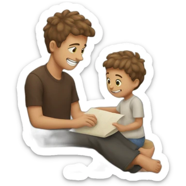 Pape with a little kid sticker