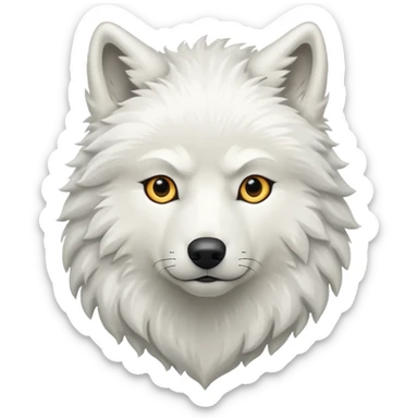 White wolf emoji sticker