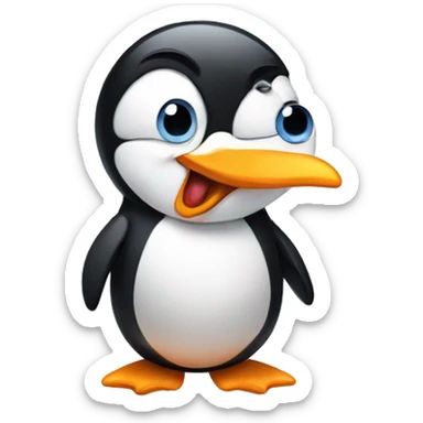 Penguin sticking tongue out and winking sticker