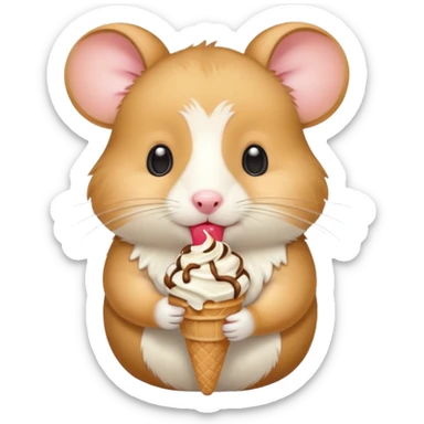 A hamster eating ice cream sticker