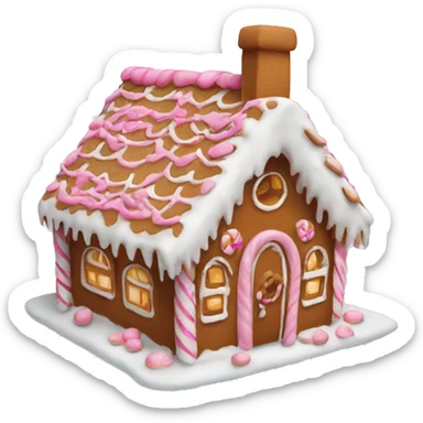 Gingerbread house with a pink bow  sticker