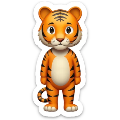 anthropomorphised tiger in casual clothes walking upright, relaxed pose sticker