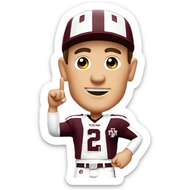 Johnny manziel in a Texas a&m maroon uniform holding up one thumb  sticker