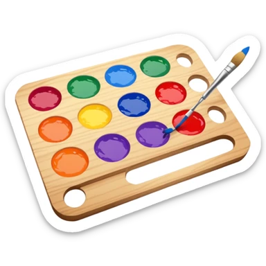 Palette with brush sticker