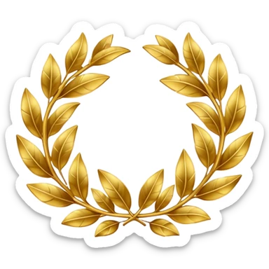 golden laurel wreath with dollar symbols sticker